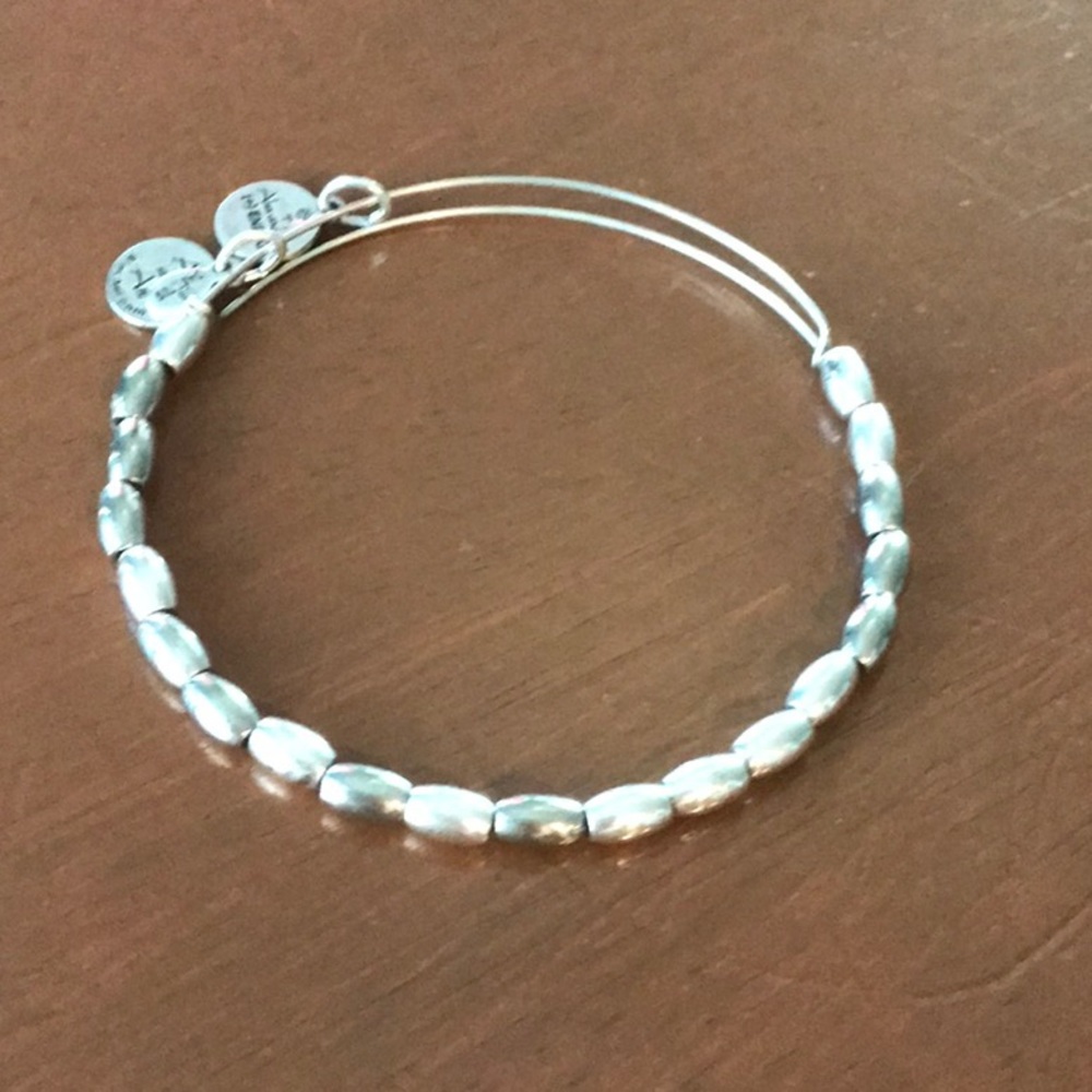 Alex and Ani beaded silver bracelet